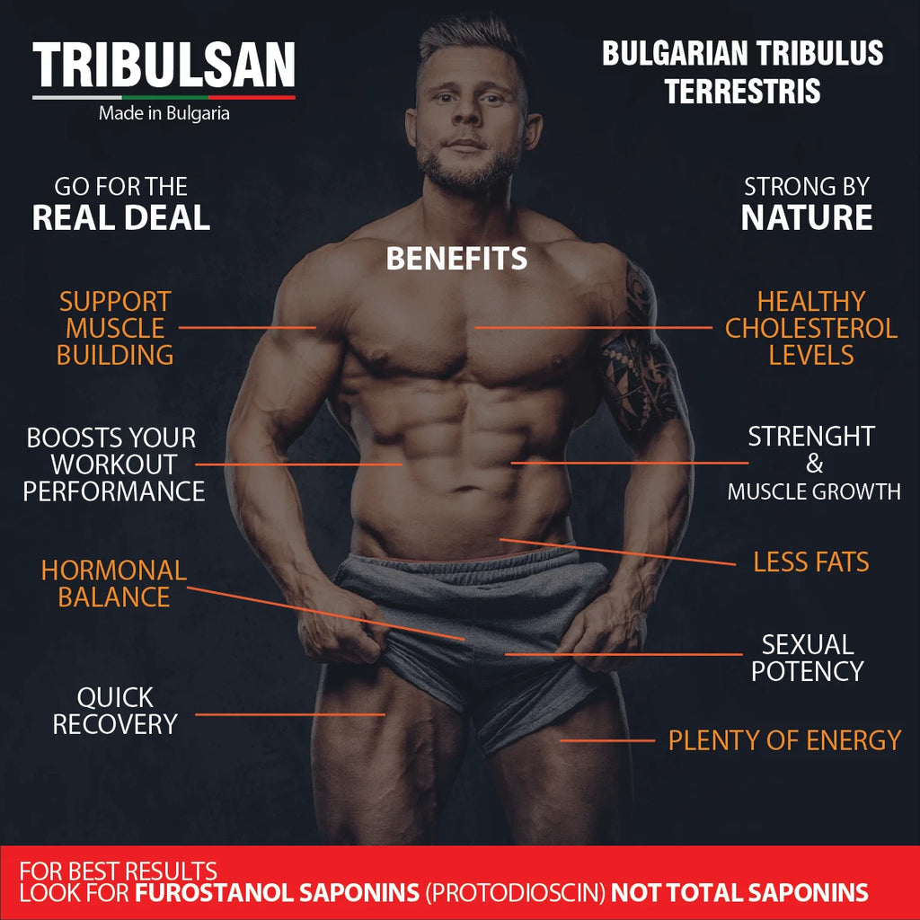 Tribulsan 500 mg - 60% FUROSTANOL SAPONINS - Bulgarian tribestan | 90